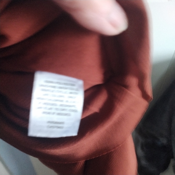 Nordstrom Open Edit Ruffle Mesh Mini Dress Rust Cherry S - Picture 9 of 11